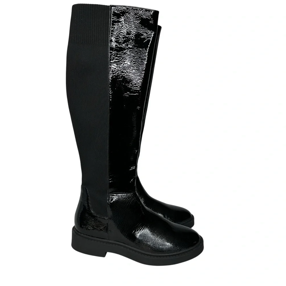 Andre Assous Women's Viva Round Toe Patent Boots. 7.5